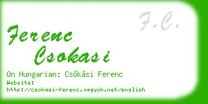 ferenc csokasi business card